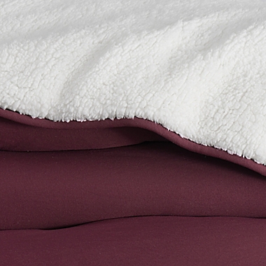 UGG&reg; Devon Sherpa 2-Piece Twin/Twin XL Reversible Comforter Set in Cabernet. View a larger version of this product image.