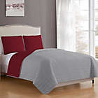 Alternate image 1 for MHF Home Bethany Reversible King Quilt Set in Burgundy/Grey