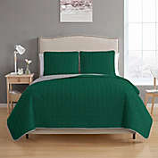 MHF Home Bethany Reversible Twin Quilt Set in Green/Grey