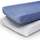 Alternate image 0 for The Peanutshell&trade; 2-Pack Minky Dot Changing Pad Covers in Blue/Grey