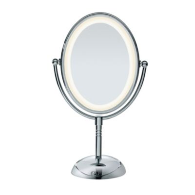 Conair&reg; Reflections Oval LED Lighted Double-Sided Mirror in Polished Chrome
