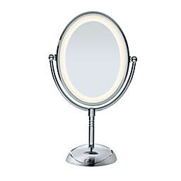 Conair&reg; Reflections Oval LED Lighted Double-Sided Mirror in Polished Chrome