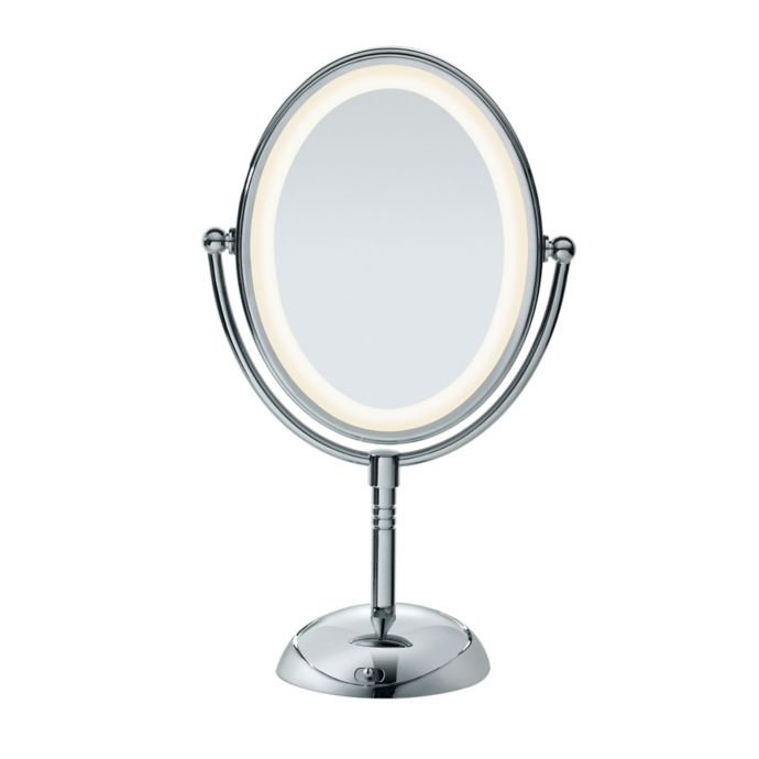 Conair Reflections Oval Led Lighted Double Sided Mirror In Polished Chrome Bed Bath Beyond