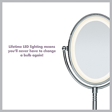 Conair&reg; Reflections Oval LED Lighted Double-Sided Mirror in Polished Chrome. View a larger version of this product image.