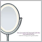 Alternate image 7 for Conair&reg; Reflections Oval LED Lighted Double-Sided Mirror in Polished Chrome