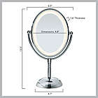 Alternate image 8 for Conair&reg; Reflections Oval LED Lighted Double-Sided Mirror in Polished Chrome