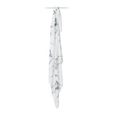 Lulujo Baby Deluxe Marble Swaddle in Grey/White. View a larger version of this product image.