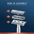 Alternate image 6 for King C. Gillette Men&rsquo;s Double Edge Safety Razor with 5 Double Edge Refill Blades