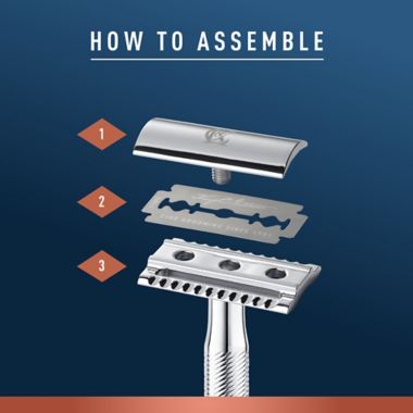 King C. Gillette Men&rsquo;s Double Edge Safety Razor with 5 Double Edge Refill Blades. View a larger version of this product image.