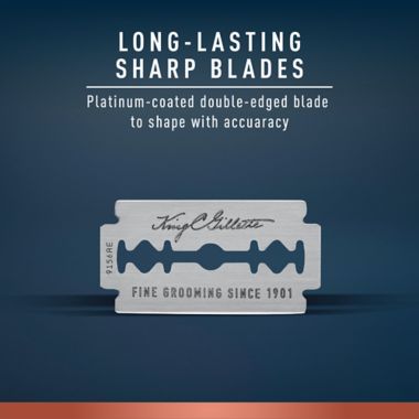 King C. Gillette Men&rsquo;s Double Edge Safety Razor with 5 Double Edge Refill Blades. View a larger version of this product image.