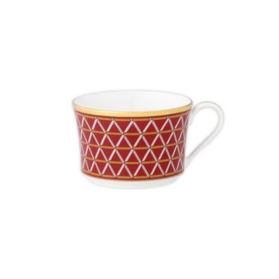 Noritake&reg; Crochet Tea Cups in White/Red (Set of 4)