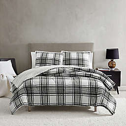 UGG® Avery 3-Piece Reversible King Comforter Set in Black/White Plaid