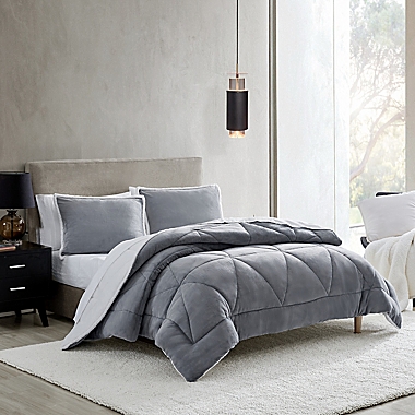 UGG&reg; Avery 3-Piece Reversible Full/Queen Comforter Set in Seal Grey. View a larger version of this product image.