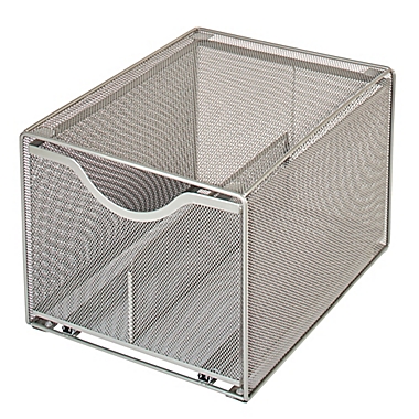 Squared Away&trade; Large Metal Mesh Stacking Drawer in Nickel. View a larger version of this product image.