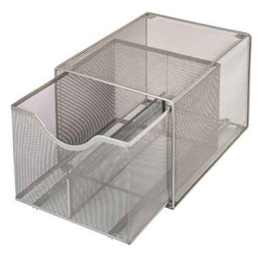 Squared Away&trade; Large Metal Mesh Stacking Drawer in Nickel. View a larger version of this product image.