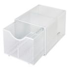 Alternate image 2 for Squared Away&trade; Large Metal Mesh Stacking Drawer in White