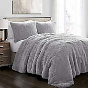 Lush D&eacute;cor Emma Faux Fur 3-Piece King Comforter Set in Light Grey