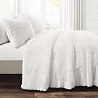 Alternate image 1 for Lush D&eacute;cor Emma Faux Fur 3-Piece King Comforter Set in White