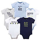 Alternate image 0 for Hudson Baby&reg; 5-Pack Be Kind Boy Short Sleeve Bodysuits in Blue
