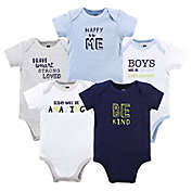Hudson Baby&reg; 5-Pack Be Kind Boy Short Sleeve Bodysuits in Blue