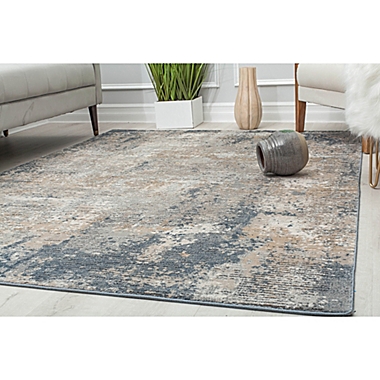 Rugs America Milford Hill Castle 5&#39; x 7&#39; Area Rug in Stone/Blue. View a larger version of this product image.