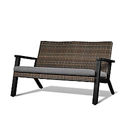 Reak Flame® Norwood Two Seat Bench  in Black/Brown