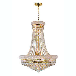 CWI Lighting Empire 24-Inch 17-Light Down Chandelier in Gold