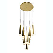 CWI Lighting Andes 16-Inch 10-Light LED Chandelier in Gold Leaf