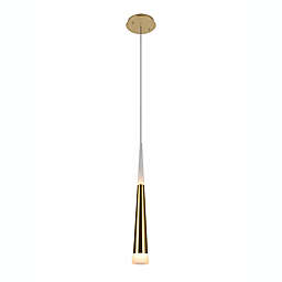 CWI Lighting Andes 5-Inch LED Down Mini Pendant Light with Gold Leaf Finish