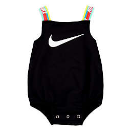 Nike® Girl Newborn Rainbow Strap Bubble Romper in Black