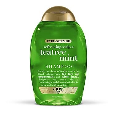 OGX&reg; Extra Strength 13 oz. Refreshing Scalp + Tea Tree Mint Shampoo. View a larger version of this product image.