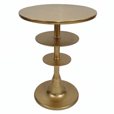 antique brass round side table