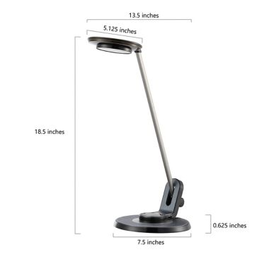 JONATHAN Y Dixon 18.5-Inch Adjustable Dimmable USB Task Lamp in Black ...