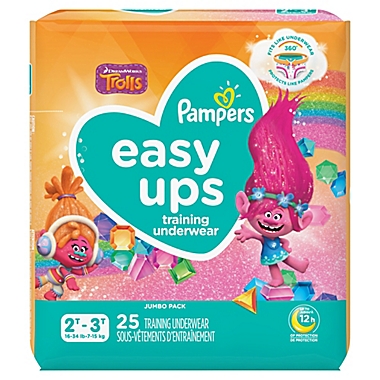 Pampers&reg; Easy Ups&trade; Size 2-3T 25-Count Jumbo Pack Girl&#39;s Training Underwear. View a larger version of this product image.