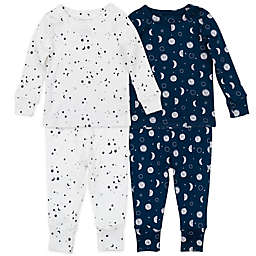 Mac & Moon 4-Piece Moon Organic Cotton Pajama Set in Blue