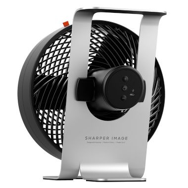 Sharper Image&reg; GO 9 Rechargeable Portable Fan with Stand in Black. View a larger version of this product image.