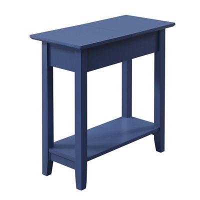 American Heritage Flip-Top End Table in Cobalt Blue