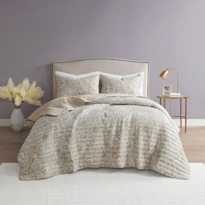 Blair 3-Piece Full/Queen Quilt Set in Taupe