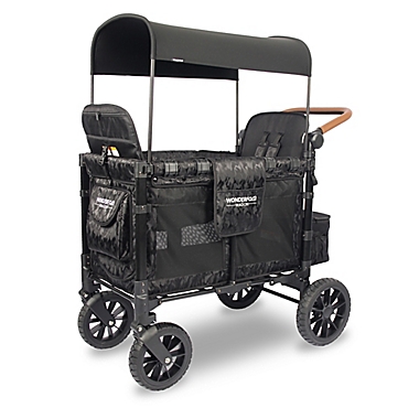 WonderFold Wagon Premium Double Stroller Wagon in Black Camo. View a larger version of this product image.