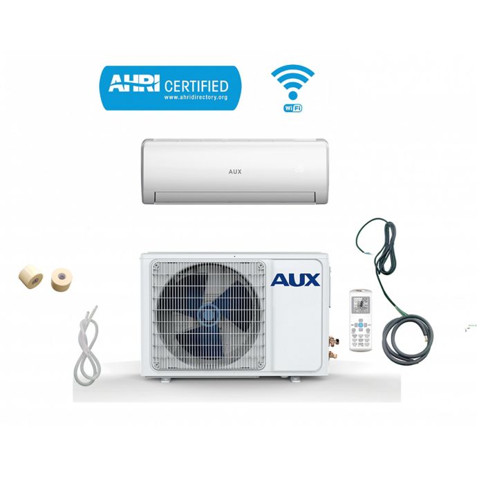 Aux 36 000 Btu Ductless Mini Split Air Conditioner With Heat Pump 12 Foot Line And Wifi Control Bed Bath Beyond
