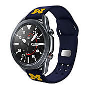 University of Michigan Samsung Watch Compatible 20mm Silicone Sports Band in Navy
