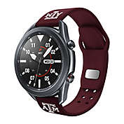 Texas A&amp;M University Samsung Watch Compatible 20mm Silicone Sports Band in Maroon