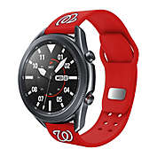 MLB Washington Nationals Samsung Watch Compatible 20mm Silicone Sports Band in Red