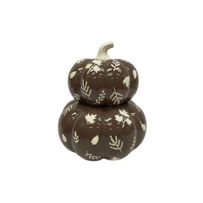 Bee &amp; Willow&trade; Floral 12-Inch Ceramic Pumpkin Decoration