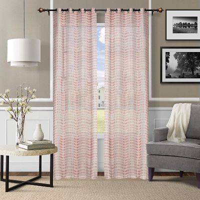 Deco Window&reg; 108-Inch Grommet Sheer Window Curtain Panels in Red (Set of 2)
