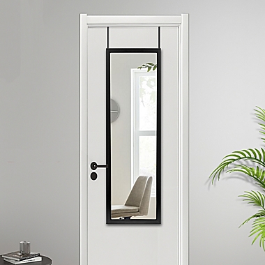 NeuType 51-Inch x 16-Inch Full-Length Hanging Door Mirror in Black. View a larger version of this product image.