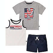 Nautica&reg; 3-Piece Patriotic T-Shirt, Tank and Short Set in Red/White/Blue
