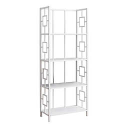 Monarch Specialties 62-Inch Metal Etagere Bookcase in White