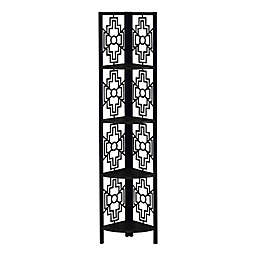 Monarch Specialties 4-Shelf Metal Corner Etagere in Black