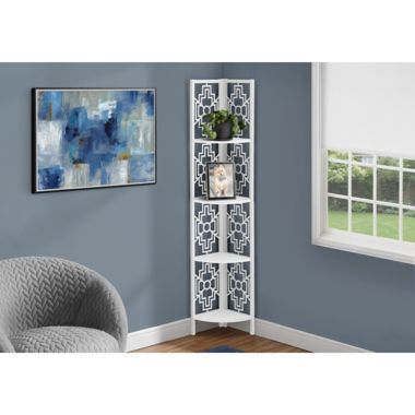 Monarch Specialties 72" Bookcase in Silver Metal With 9 Tempered Glass Shelves for sale online 